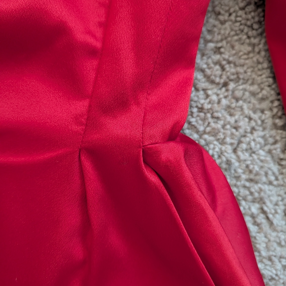 House of CB Red Simoneta Satin Tailored Jacket Mini Dress Size XS - Picture 12 of 16